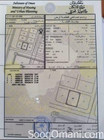 Land for sale in Al-Khaburah / Al-Ghaizin