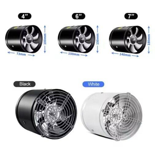 Powerful exhaust fan for kitchens and bathrooms