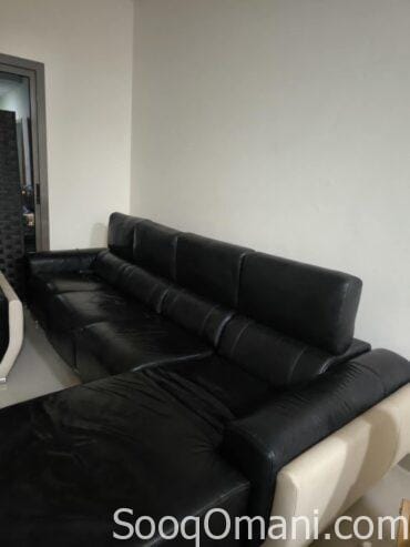 L-shaped sofa with electric chair, Italian leather