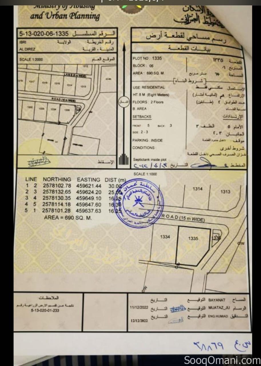 ارض كورنر في الدريز موقع ممتاز