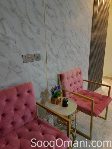 Two chairs and a marble table for sale