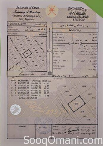 Residential land for sale in Nizwa – Al Muaimir