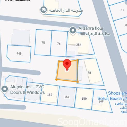 Residential and commercial land for sale in Al-Musannah, Al-Mulda Al-Qarihat line