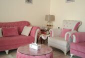 a clean, custom-made sofa set, For sale