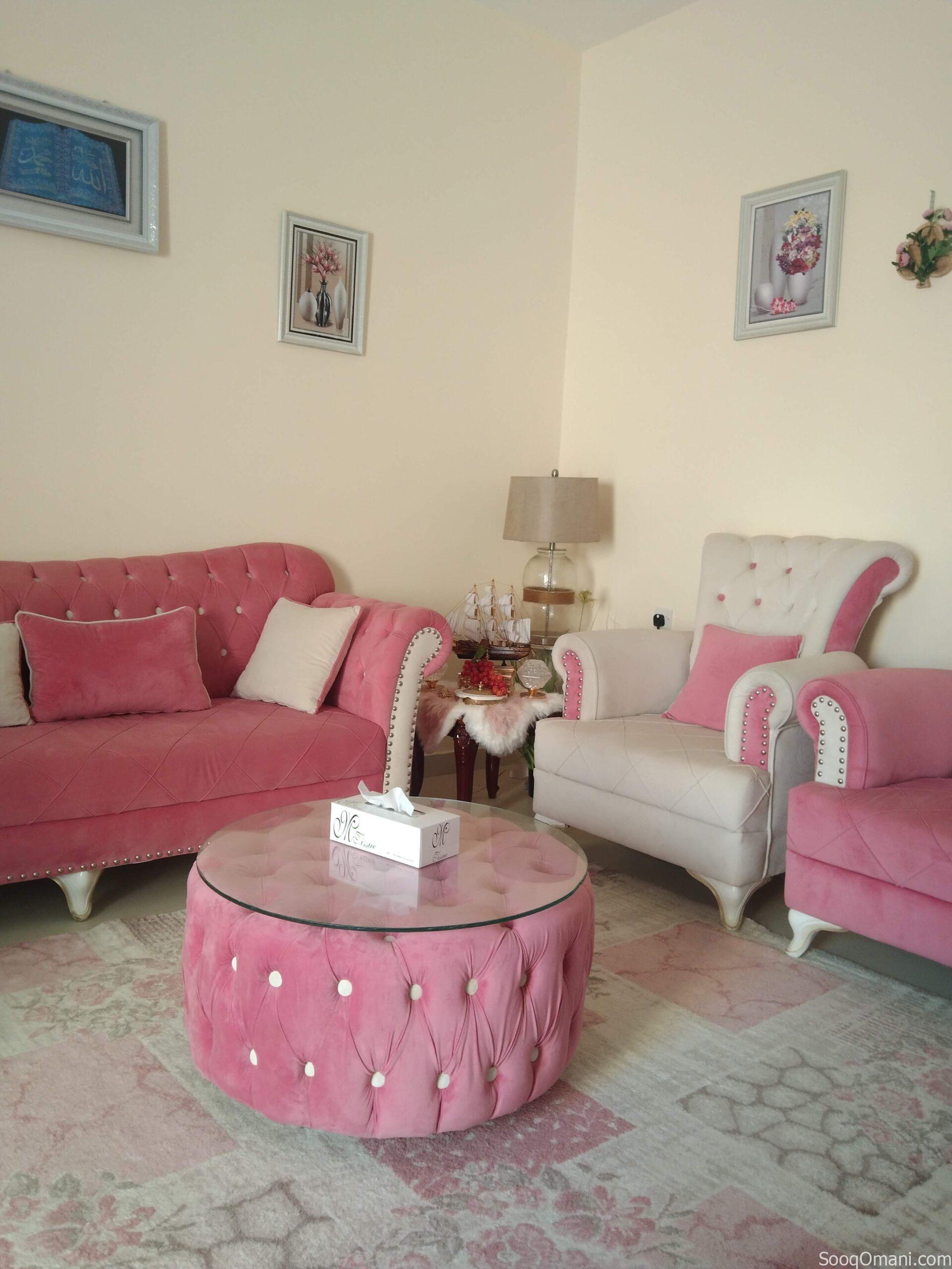 a clean, custom-made sofa set, For sale