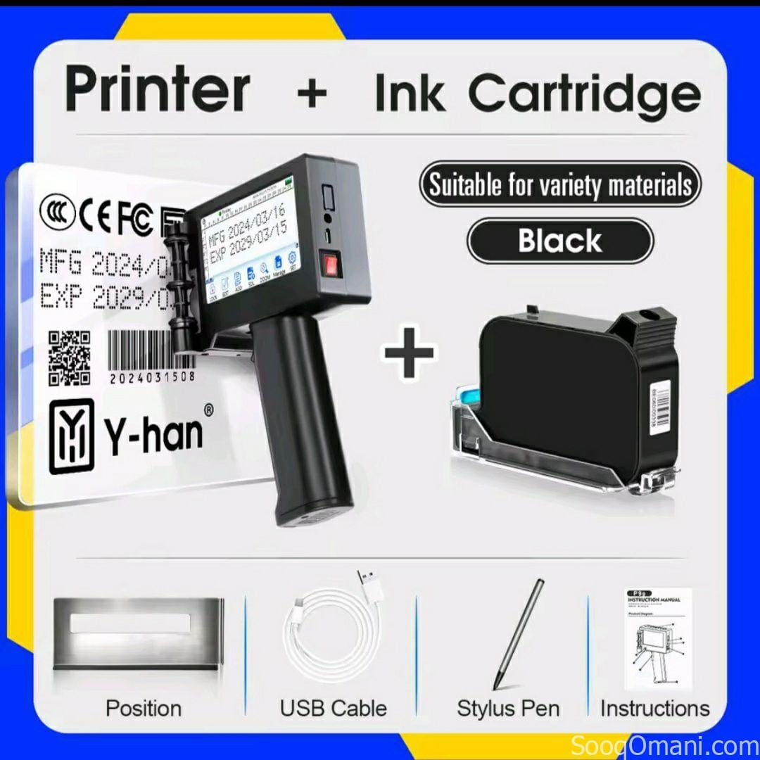 Touch screen barcode printer with pen that prints dates, prices and codes