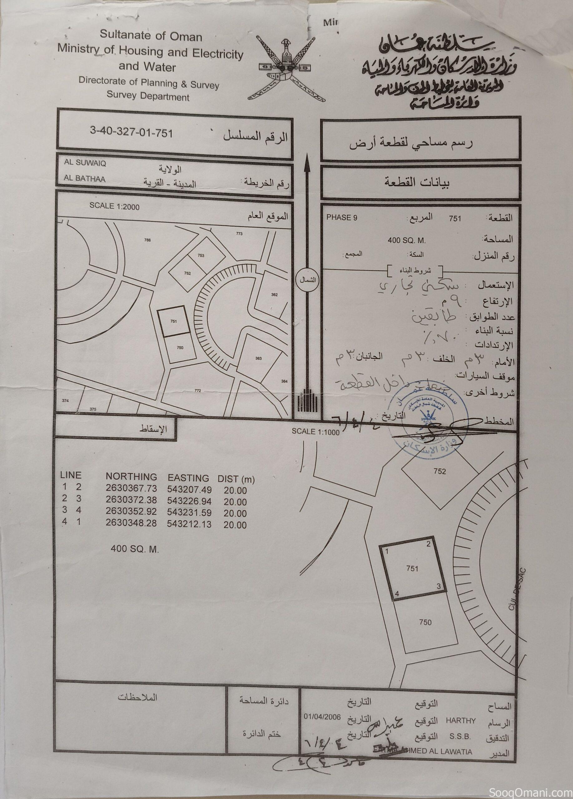 Residential commercial land opposite the Suwaiq Industrial City, near shops