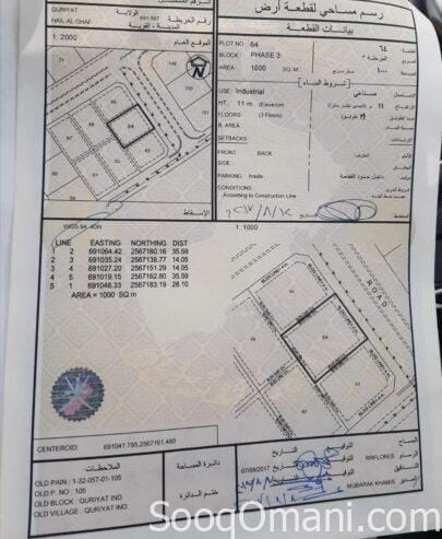 ((The cheapest industrial land in Qurayyat, 1000 square meters, for only 39 thousand))