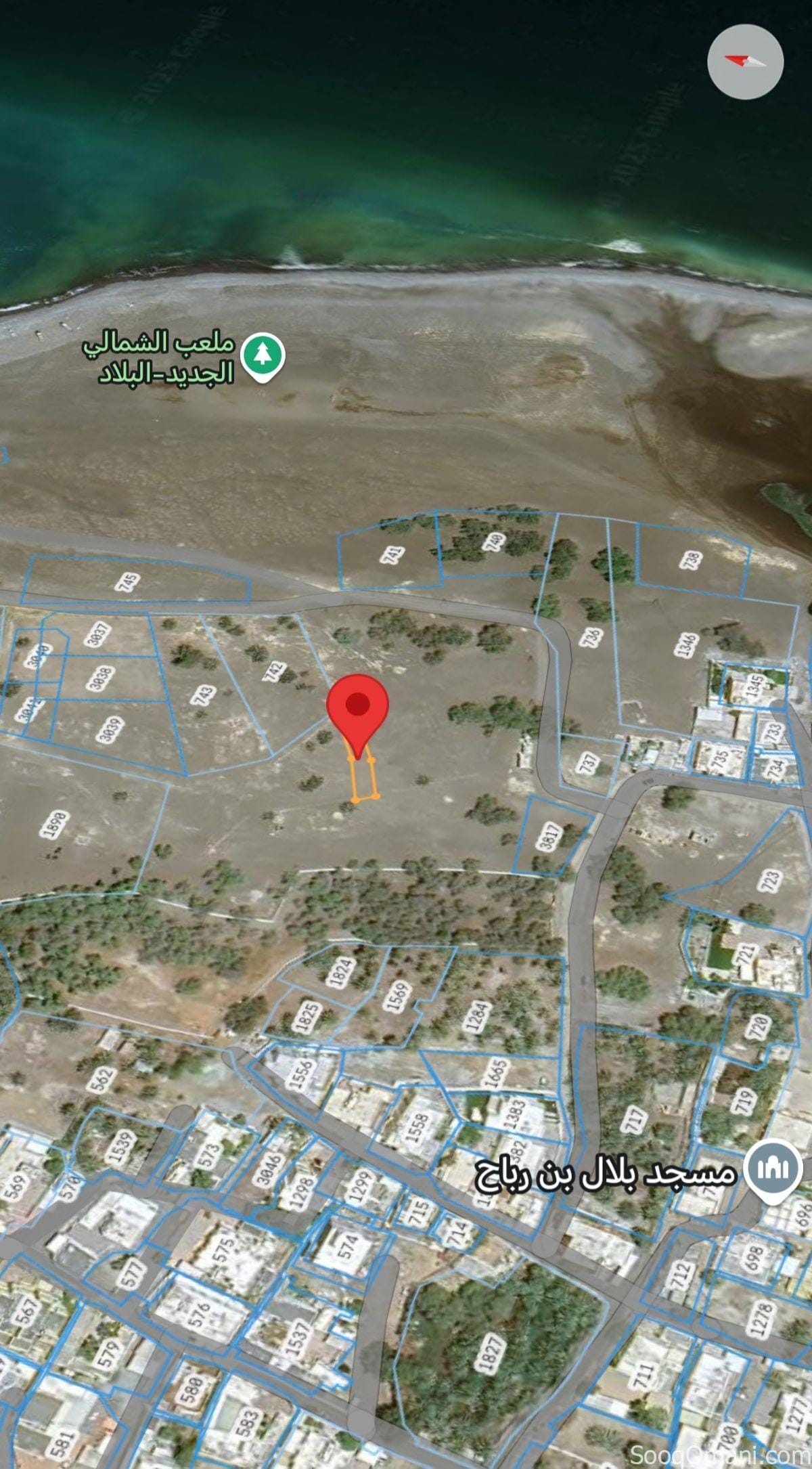 Agricultural land near the sea in Al-Qurayyat, Daghmar, area 273 m2