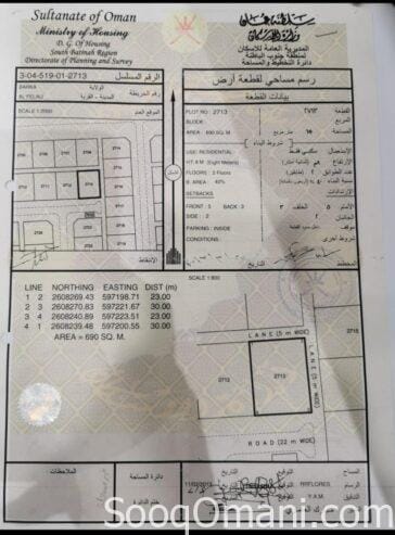 Residential land for sale in Barka Al Fulaij