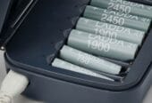Rechargeable battery charger with storage