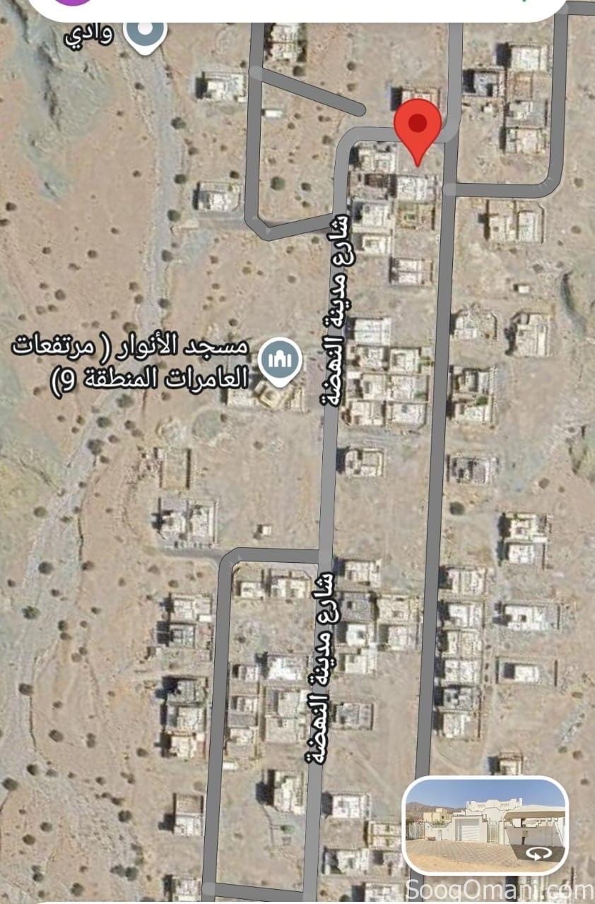 ارض سكنيه في مرتفعات العامرات ٩ كورنر