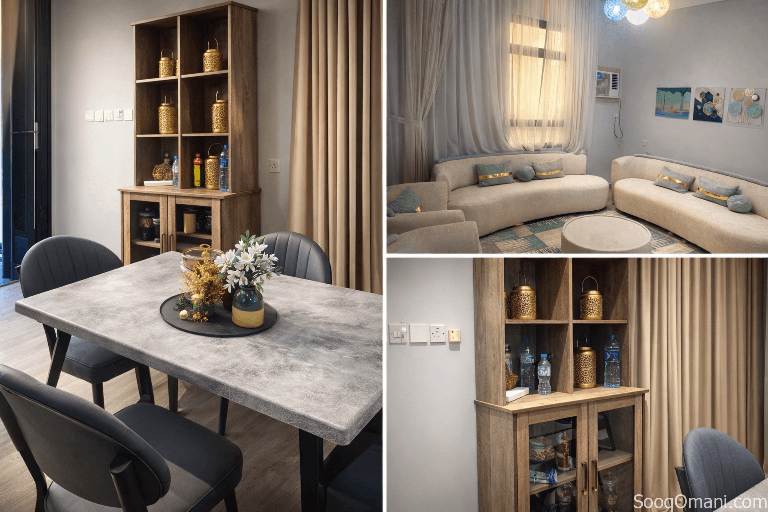 Dining table set with four chairs + buffet in excellent condition + luxurious seating ✨🪑