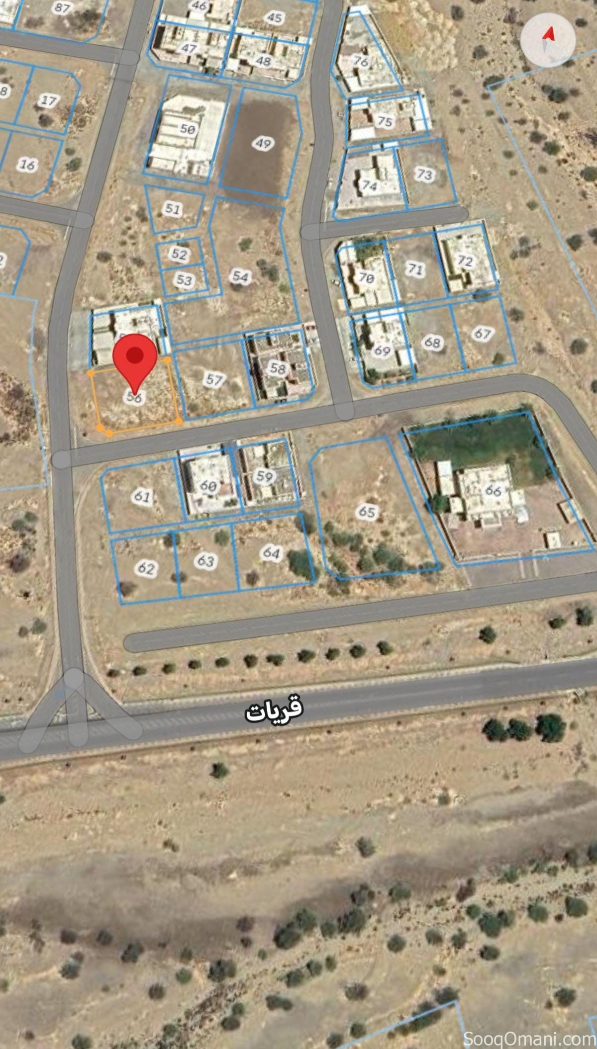 قريات حي الرحاب قريب بيت الوالي كورنر مساحتها 806 م٢ بالقرب من الشارع العام