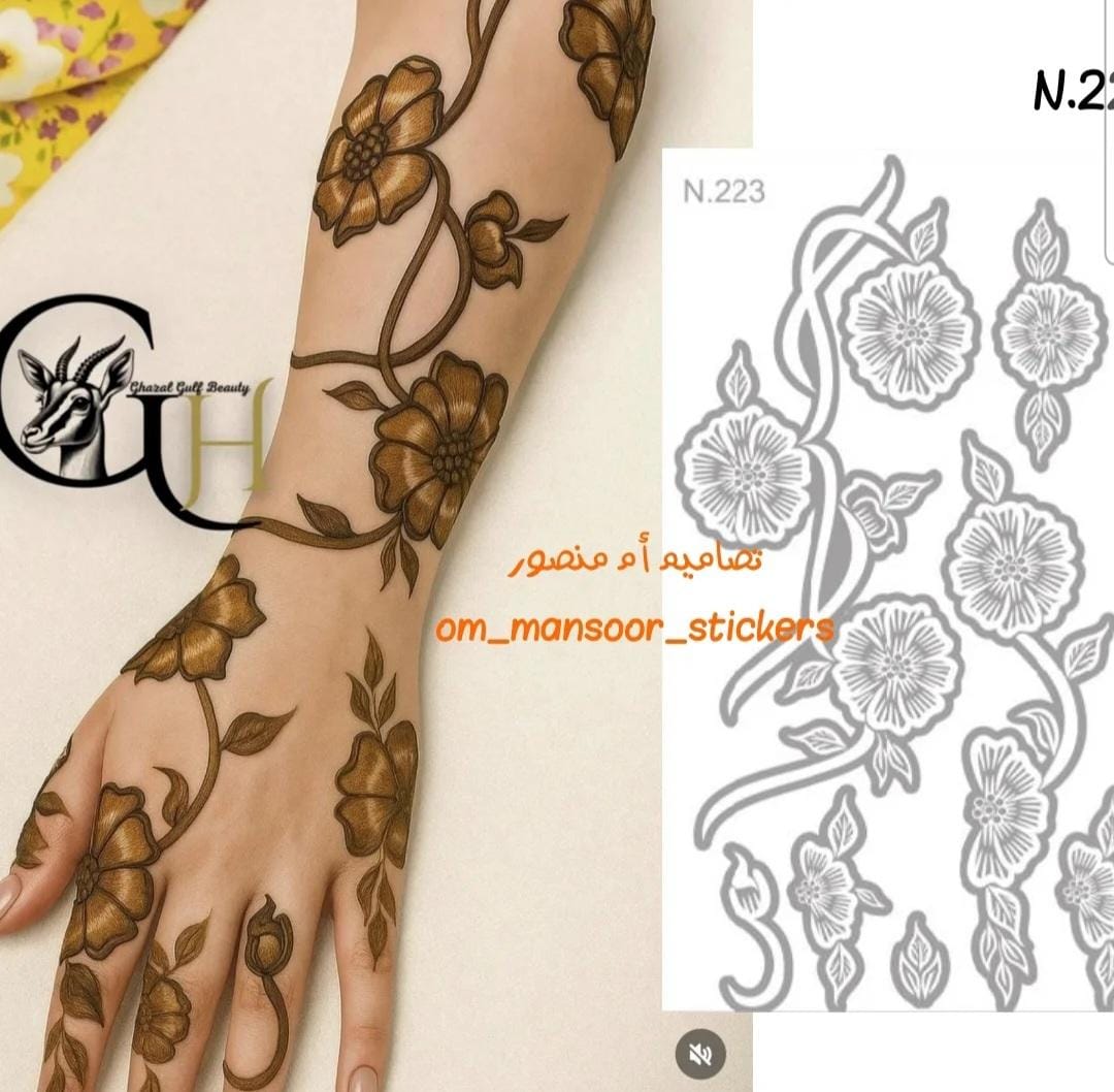 بيع تصاميم استكرات حناء على صيغة كاميو
