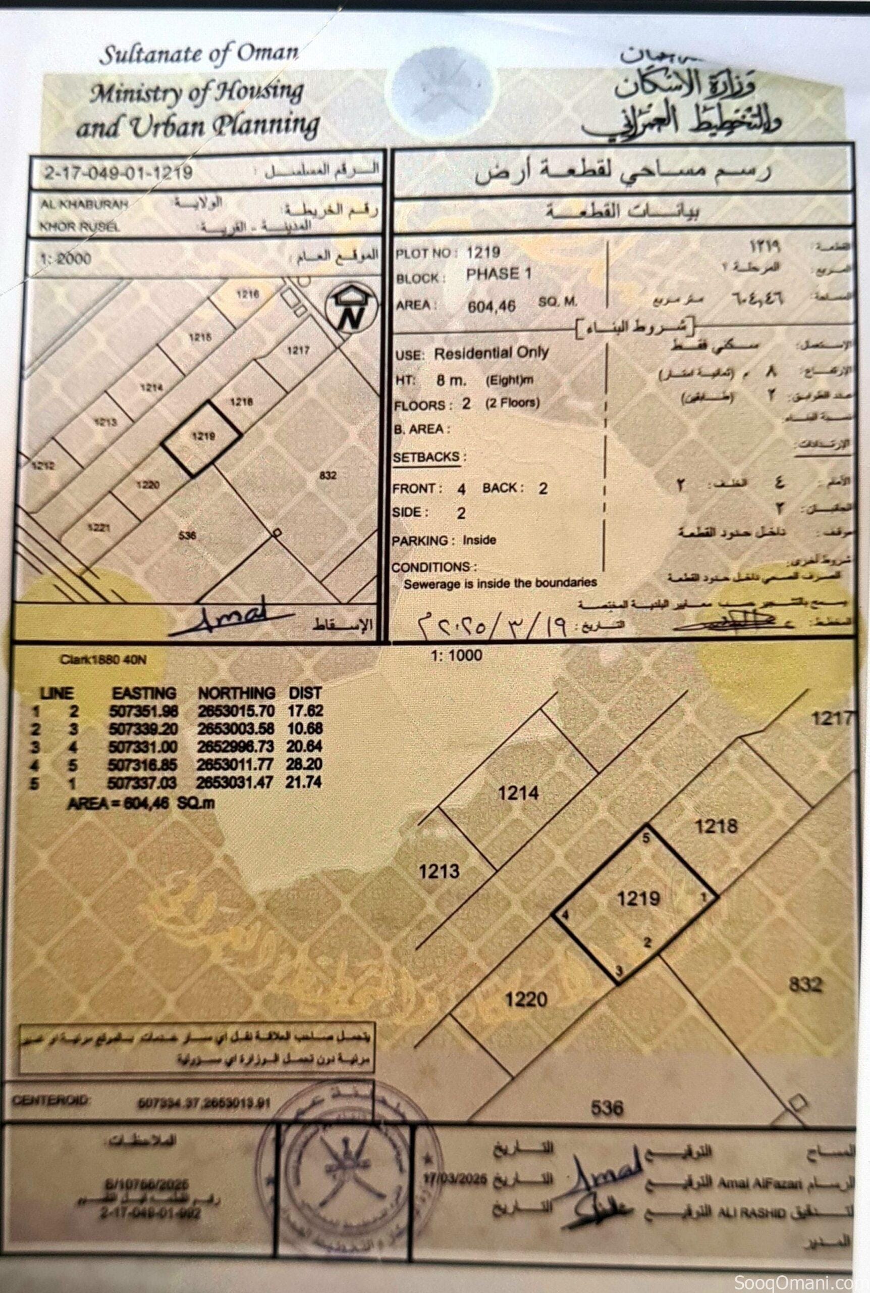 للبيع اراضي شبك خوررسل