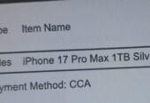 New iPhone 17 Pro Max 1tb