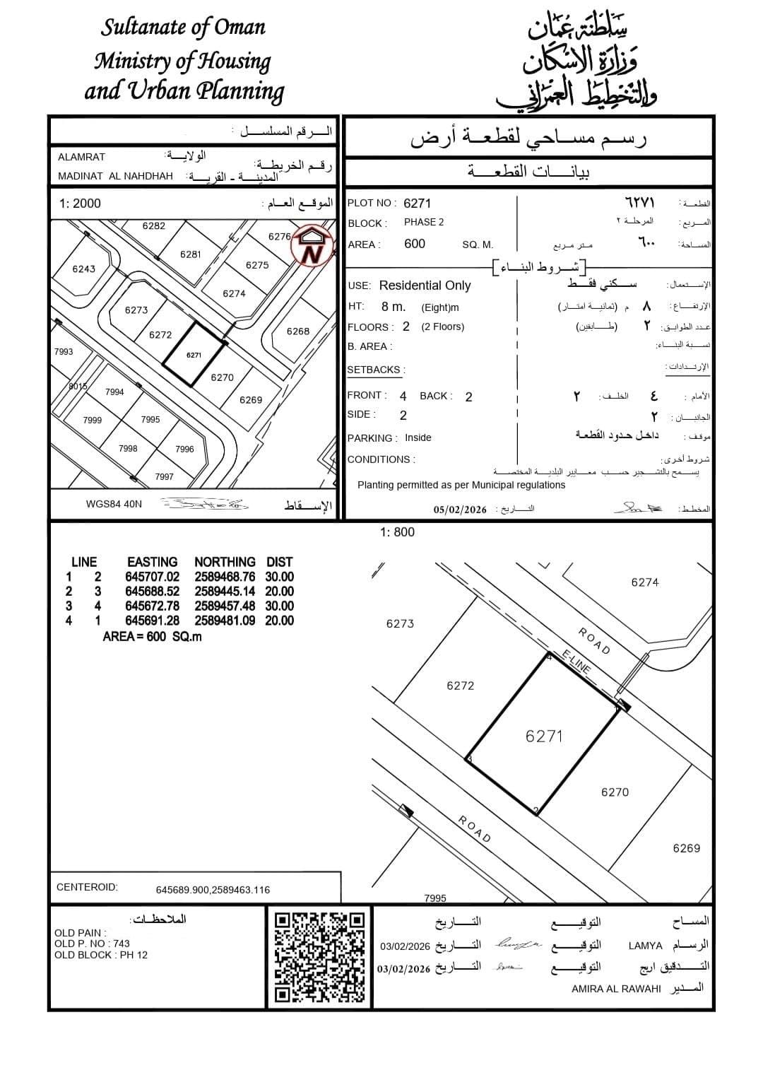 Residential land in Al Amerat, Al Nahda City – Block 12