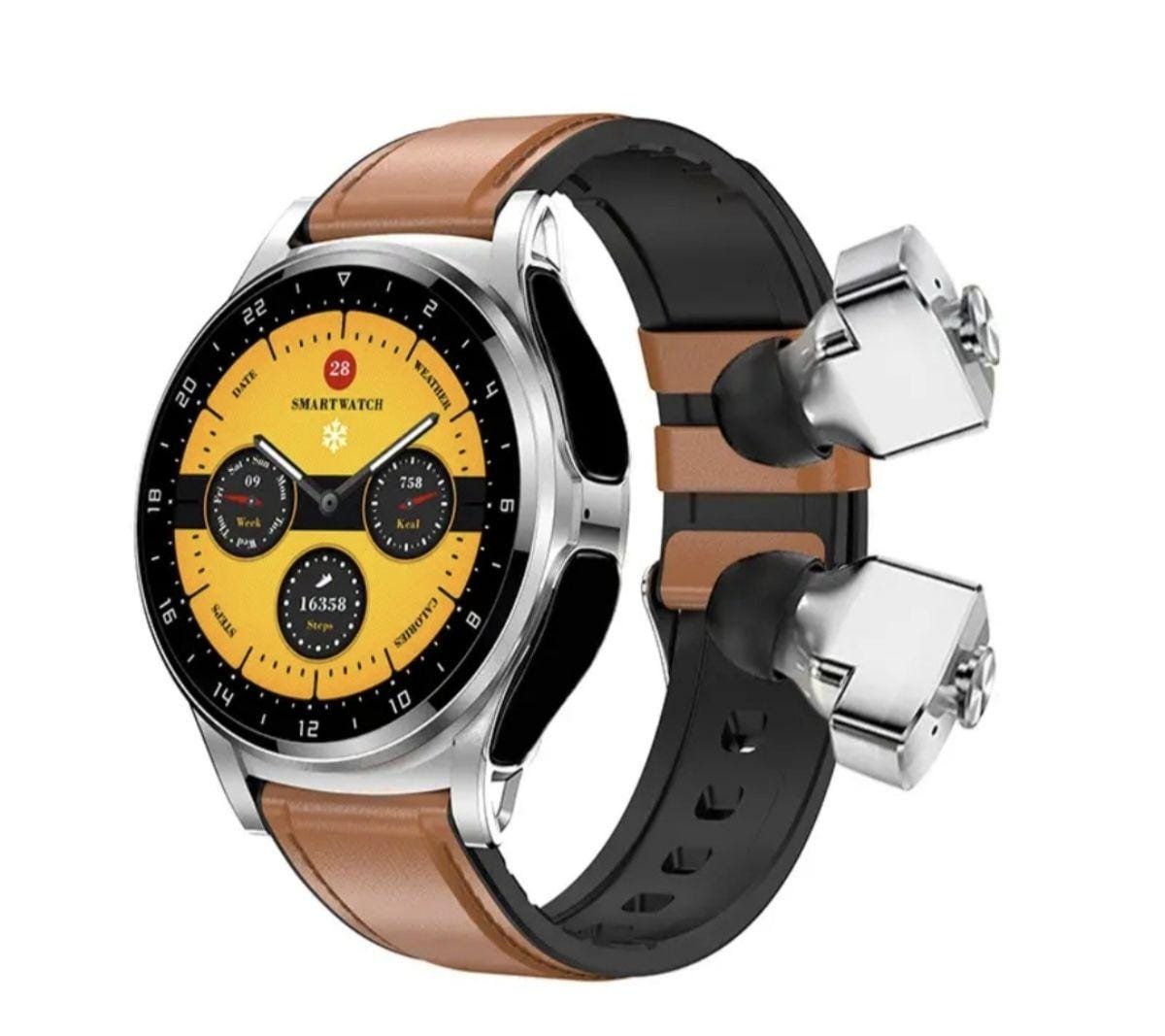 Smartwatch with built-in earphones, water resistant