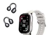 Smartwatch with built-in earphones, water resistant