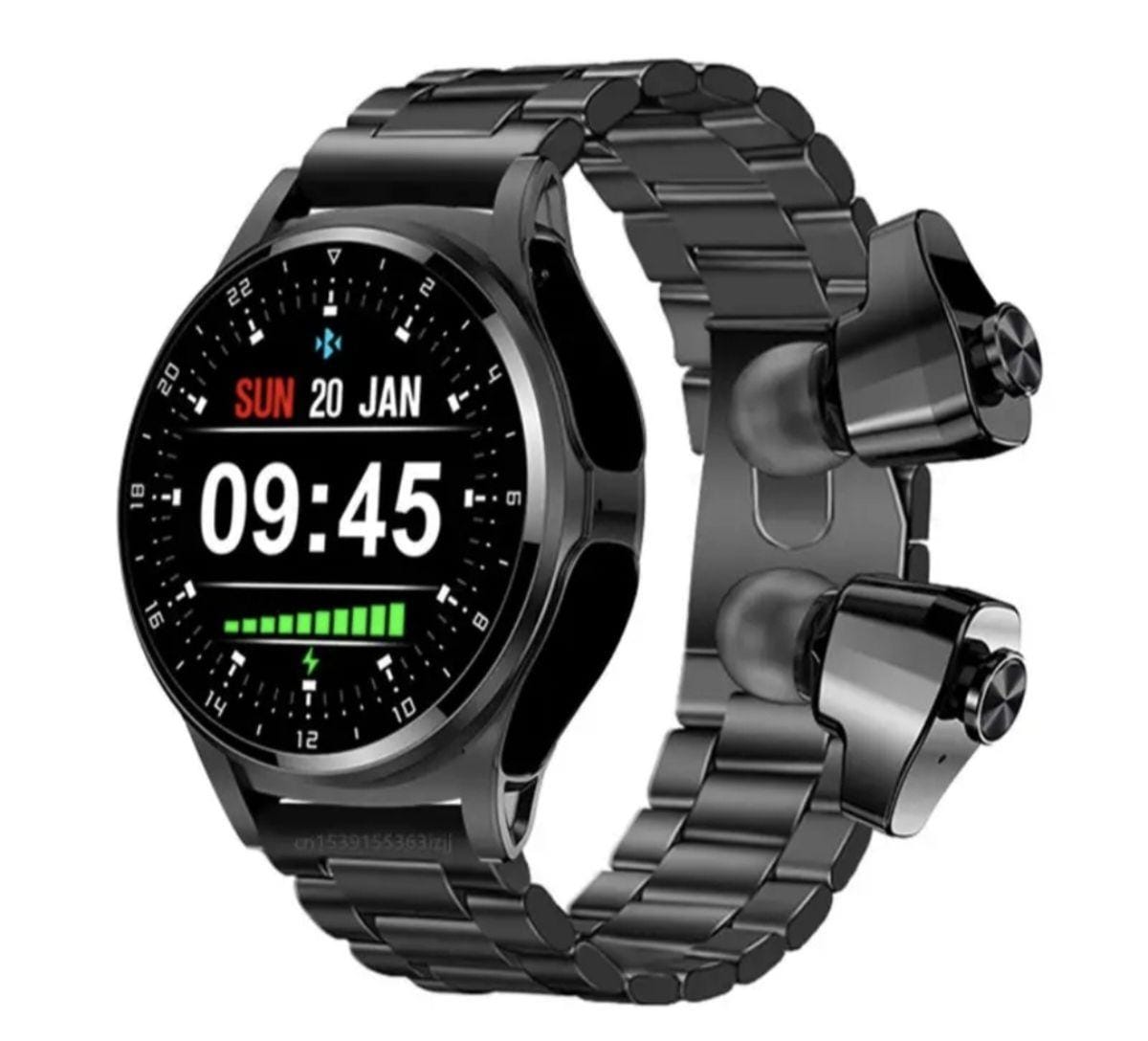 Smartwatch with built-in earphones, water resistant