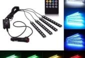 طقم أضواء ليد (LED) داخلية للسيارة – تحكم ريموت وحساس صوت!