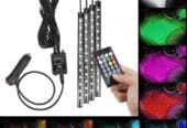 طقم أضواء ليد (LED) داخلية للسيارة – تحكم ريموت وحساس صوت!