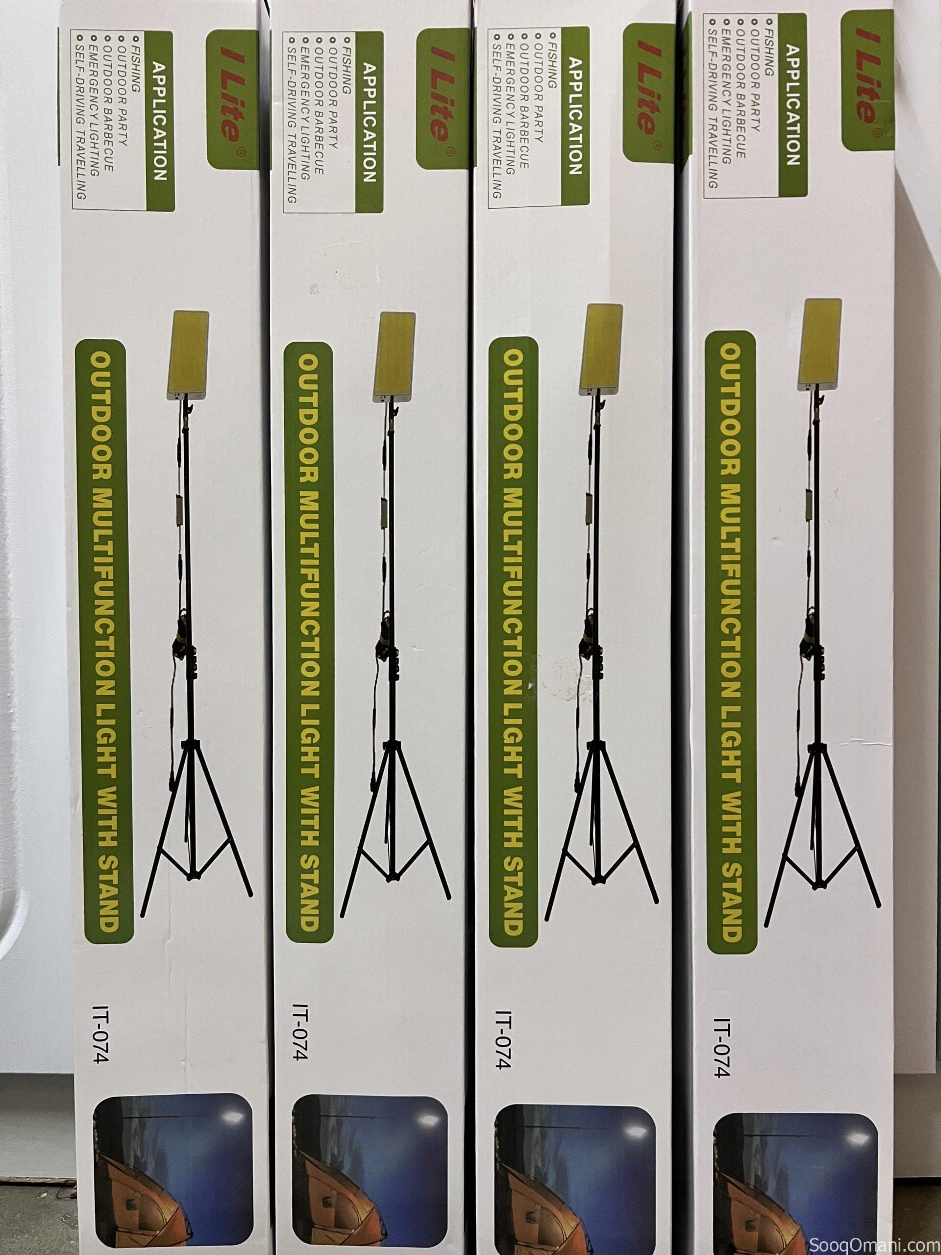 إضاءة رحلات وكشتات LED قوية 300W/800W مع ستاند تلسكوبي