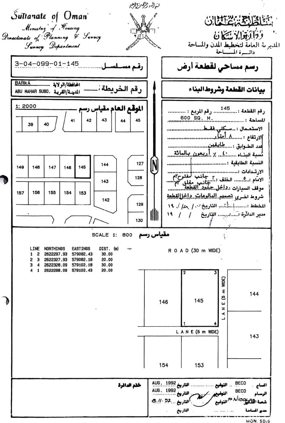 أرض موقع مميز في بركاء