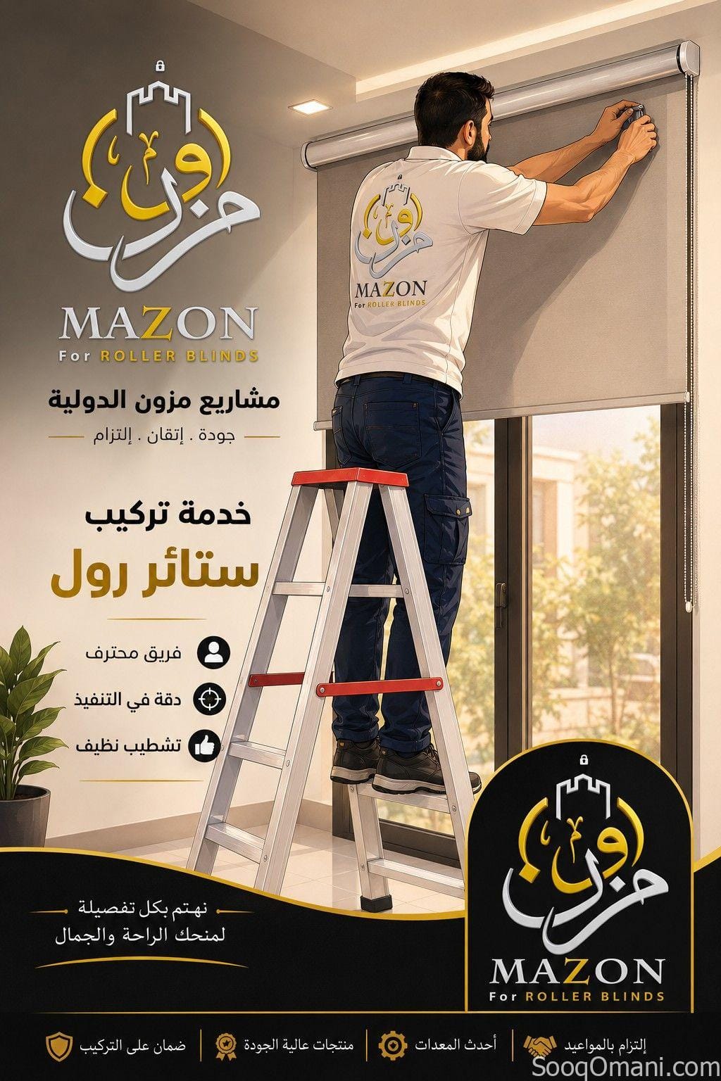 ستائر رول وزيبرا عازل للشمس والحرارة