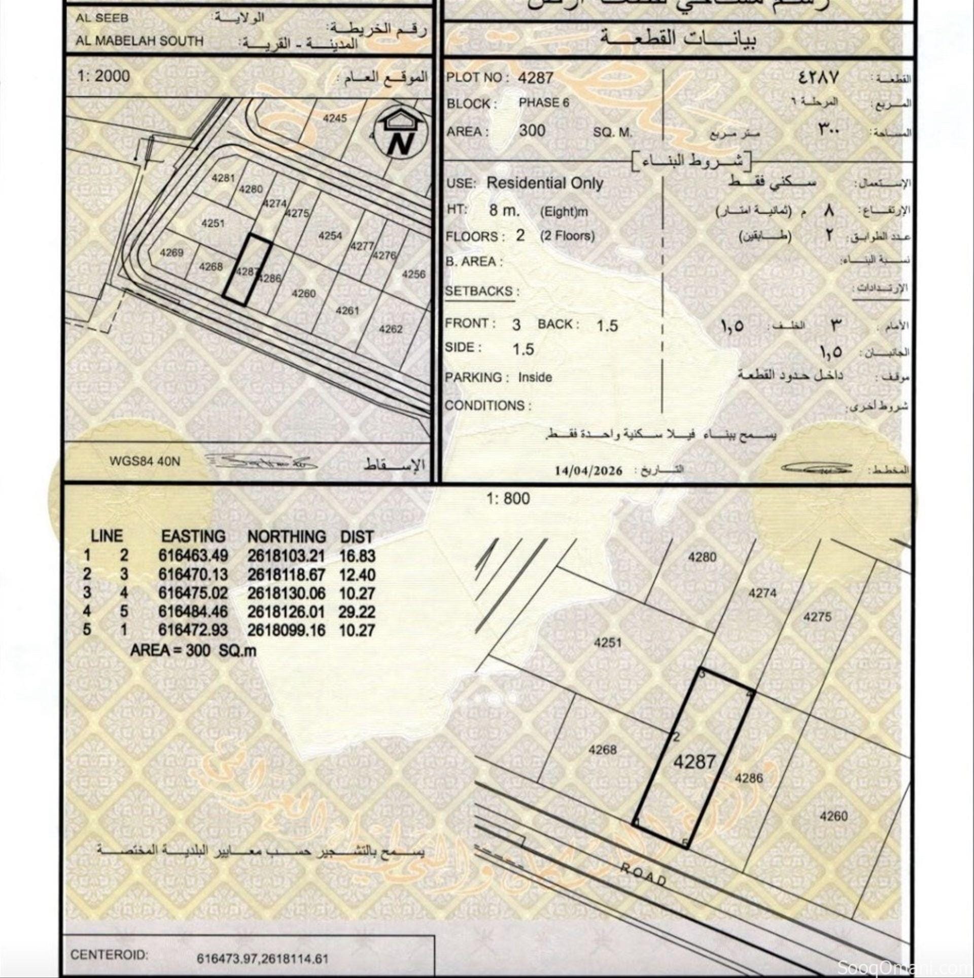 أرض سكنيه للبيع في المعبيله الجنوبيه