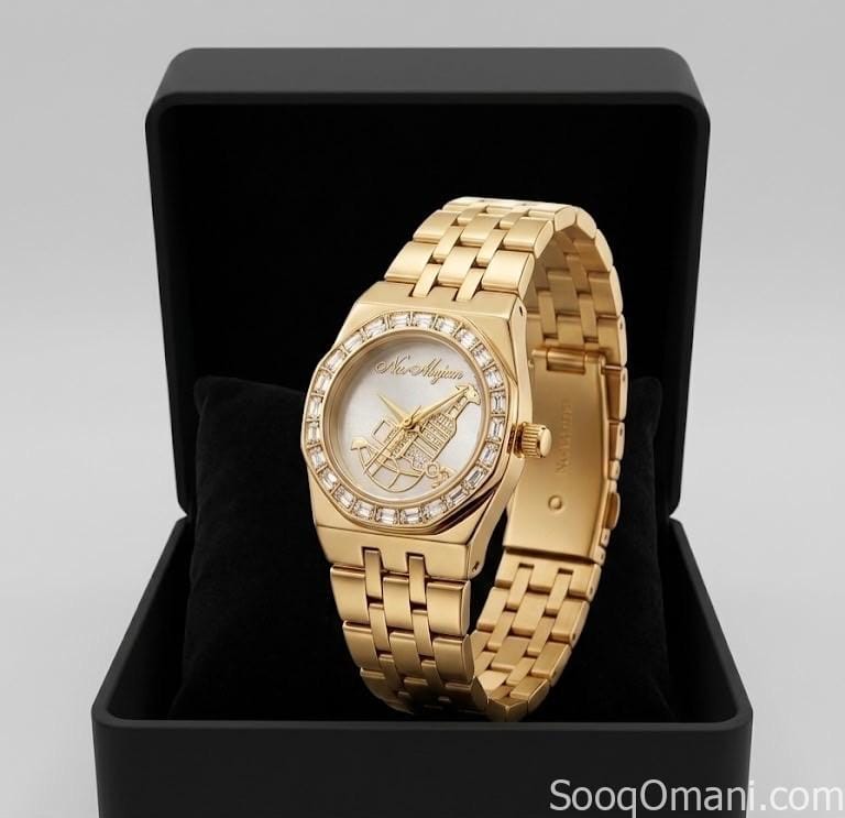 Luxury women’s watch from the “Nour Majan” brand – gold color – brand new