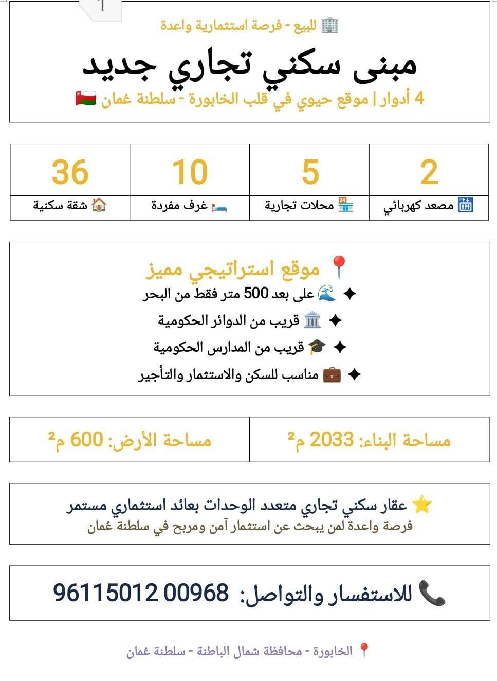 مبنى سكني تجاري للبيع