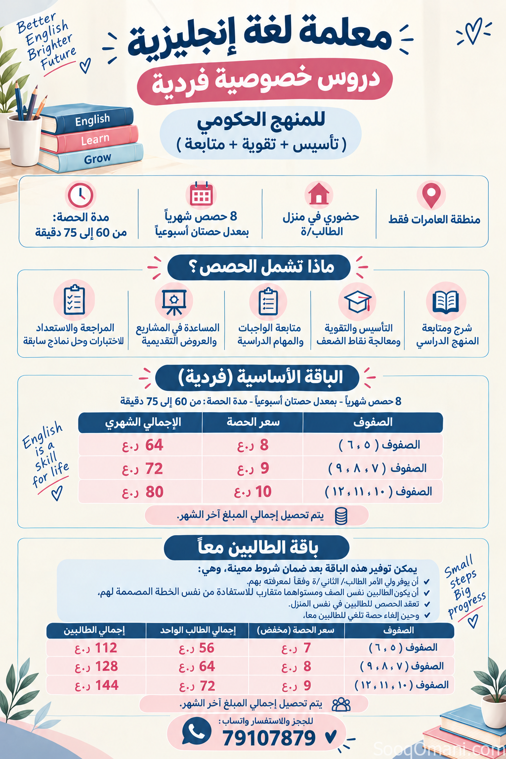 معلمة خصوصية / لغة انجليزية/ العامرات -حضوري