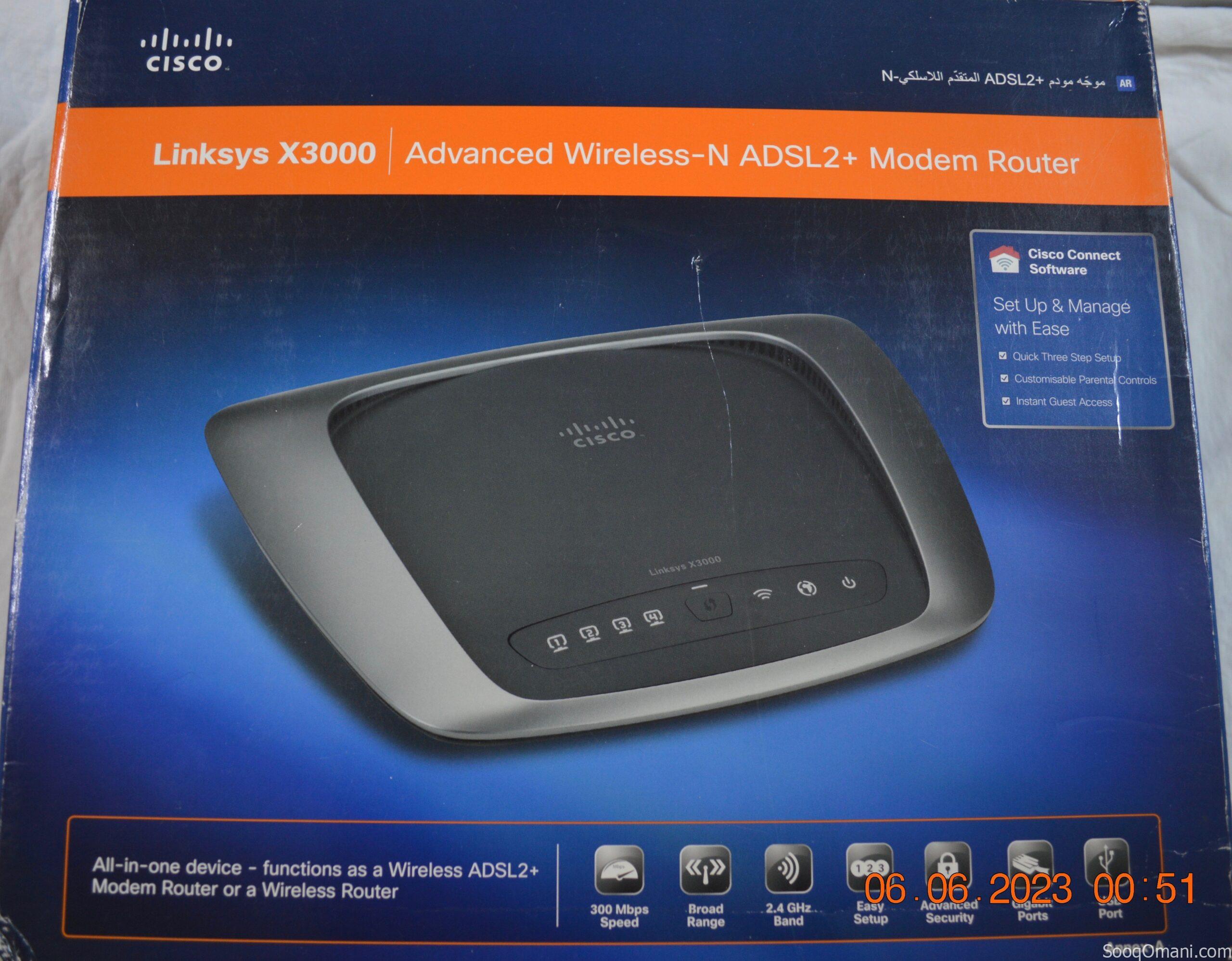 Linksys X3000 ADSL2+ Modem Router